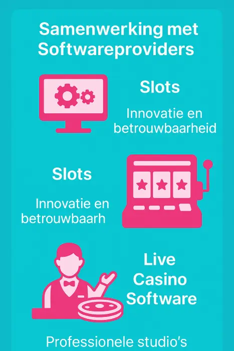  infographic over spelsoftware bij Magius Casino met 