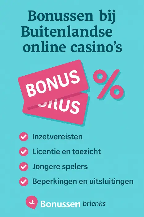 Infographic over bonussen bij buitenlandse online casino’s.