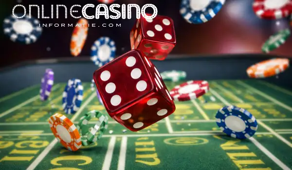 Dobbelstenen op goktafel