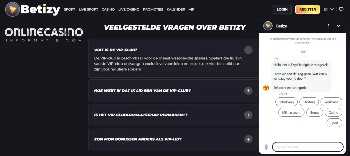 Live chat en veelgestelde vragen