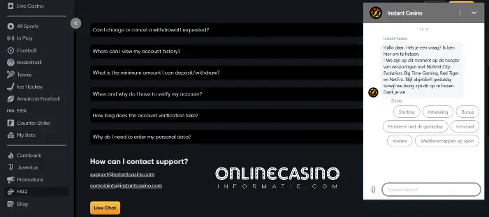 Klantenservice met ChatBot