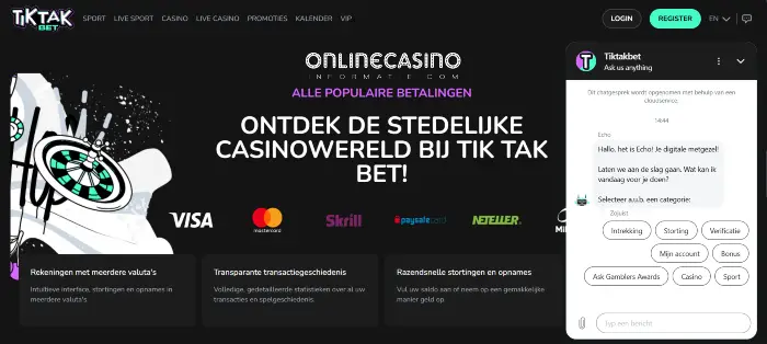 Live-chat van de klantenservice