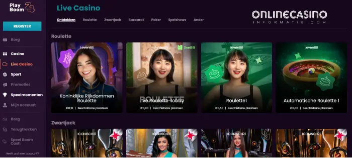 Live Casino van Play Boom24