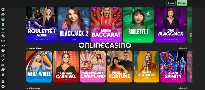 Live casino en het aanbod