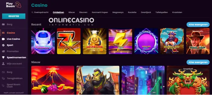 Spellen van de online casino