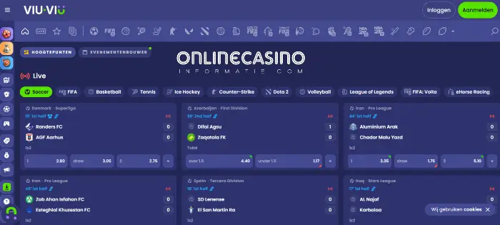 Sportbook van Viu Viu Casino