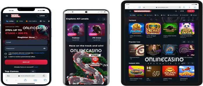 De app van Winorio Casino