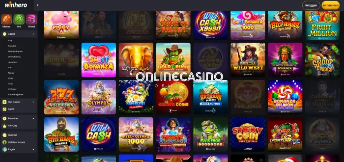 Speelaanbod van WinHero Casino