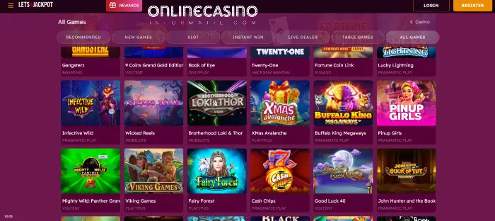 Overzicht van alle spellen