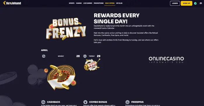 Rewards van Dazzlehand Casino 