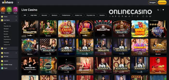 Live casino spellen 