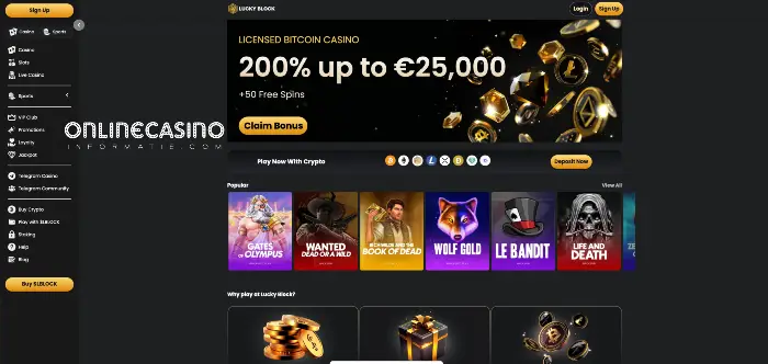 LuckyBlock casino Screenshot 1