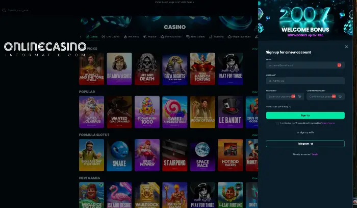 Mega Dice casino bonus
