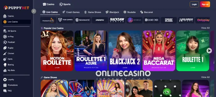 Live casino met games