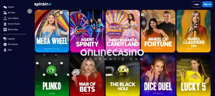 Live casino van Spinsino Casino