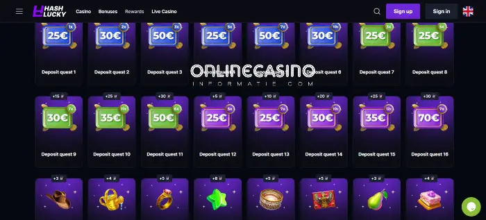 Rewards van hash lucky casino