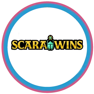 ScaraWins Casino logo in cirkel
