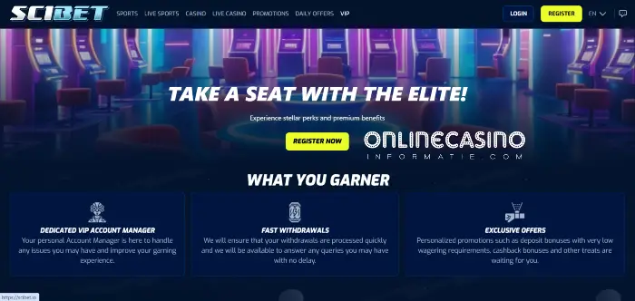 VIP-Programma bij SciBet Casino