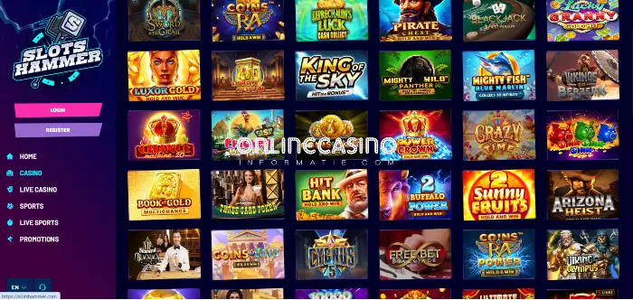 Spelaanbod van SlotsHammer Casino