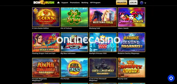 Overzicht games van Bon Rush Casino