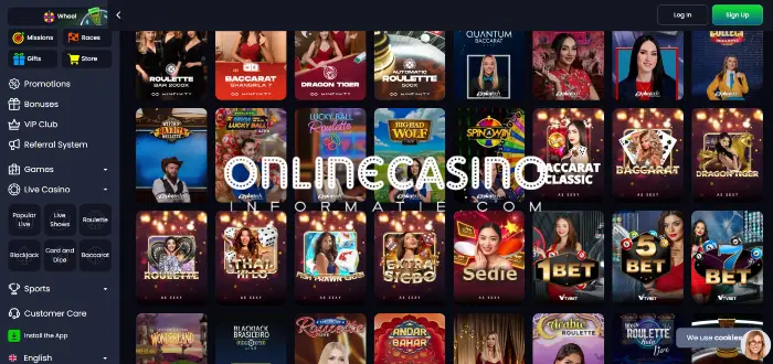 Live casino aanbod