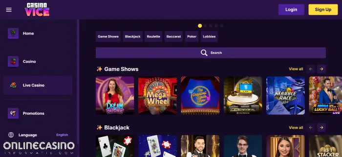 casinovice screen