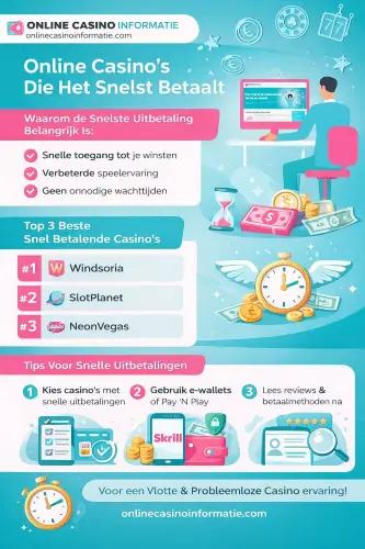 Snel uitbetalende online casino's 2026 Infographic Onlinecasinoinformatie.com