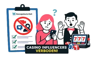 Kansspelautoriteit verbiedt samenwerkingen met influencers logo