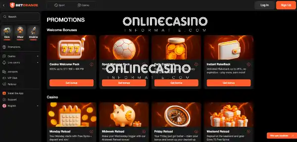 Betoranje casino Bonus